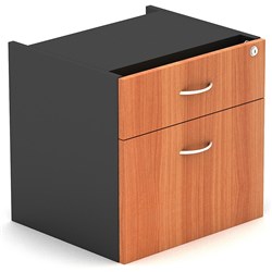OM FIXED DRAWER PEDESTAL W464 x D400 x H450mm 1 Drawer 1 File Cherry Charcoal