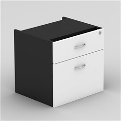 OM FIXED DRAWER PEDESTAL W464 x D400 x H450mm 1 Drawer  1 File White Charcoal