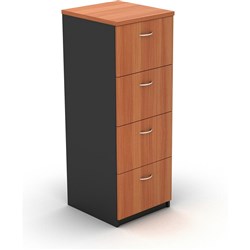 OM FILING CABINET 4 DRAWER W468 x D510 x H1320mm Cherry Charcoal
