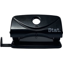 STAT HOLE PUNCH 2 HOLES Small 10 Sheets Plastic Black