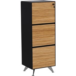 NOVARA FILING CABINET W 485 x D 425 x H 1317mm Zebrano/Black