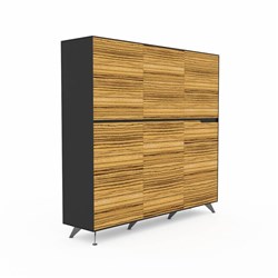 NOVARA CABINET W 1825 x D 425 x H 1750mm Zebrano/Black