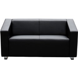 CUBE LOUNGE W 1430 x H 880 x D 720mm Black Leather