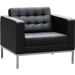 COMO LOUNGE W 870 x H 770 x D 770mm Black Leather