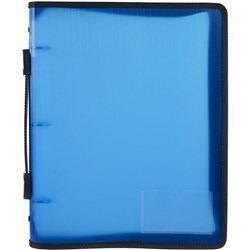 Marbig Zipper Binder A4 3 O Ring 25mm Zip Closure Blue