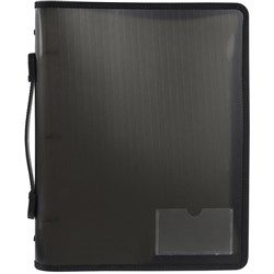 Marbig Zipper Binder A4 3 O Ring 25mm Zip Closure Smoke
