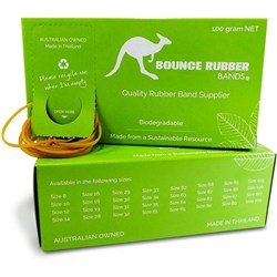 BOUNCE RUBBER BANDS® ASSORTED SIZES 100GM BOX