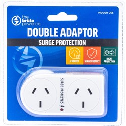 THE BRUTE POWER CO. DOUBLE ADAPTOR - Flat Right & Surge Protection