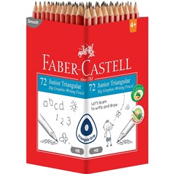FABER-CASTELL JUMBO TRIANGULAR Junior HB Pencils Classpack of 72