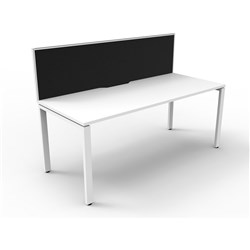 Deluxe Profile Desk With Screen 1200Wx750D White Top White Frame