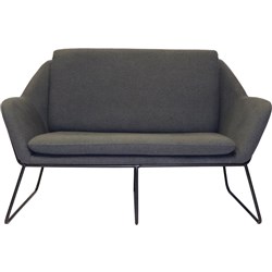 CARDINAL LOUNGE CHAIR 2 SEATER 1335W x 690D x 890mmH Charcoal Ash