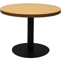 RAPIDLINE CIRCULAR COFFEE TABLE 600mm Dia Flat Disc Base Beech with Black