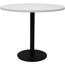 RAPIDLINE CIRCULAR MEETING TABLE 900mm Dia Disc Base Natural White with Black