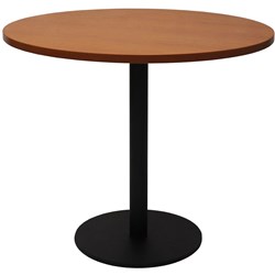 RAPIDLINE CIRCULAR MEETING TABLE 900mm Dia Disc Base Cherry with Black
