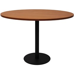 RAPIDLINE CIRCULAR MEETING TABLE 600mm Dia DISC BASE Cherry with Black