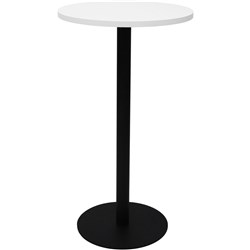 RAPIDLINE CIRCULAR DRY BAR TABLE 600mm Dia DISC BASE Natural White with Black
