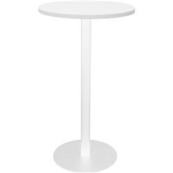 RAPIDLINE CIRCULAR DRY BAR TABLE 600mm Dia DISC BASE Natural White White Satin