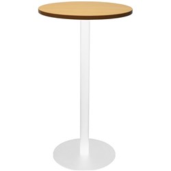 RAPIDLINE CIRCULAR DRY BAR TABLE 600mm Dia DISC BASE Beech White Satin