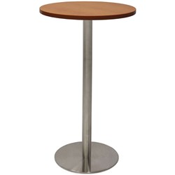 RAPIDLINE CIRCULAR DRY BAR TABLE 600mm Dia DISC BASE Cherry Stainless Steel