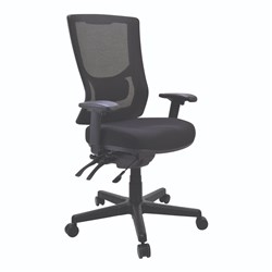 BURO METRO II WITH ARMS NYLON BASE SEAT SLIDE BLACK