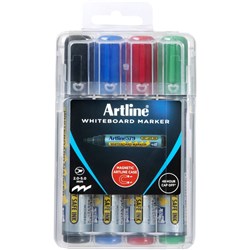 Artline 579 Whiteboard Markers Chisel Hard Case Assorted Pack Of 4