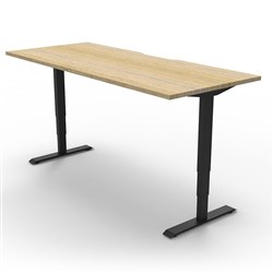 Boost Electric Height Adjustable Desk 1500Wx750D Oak Top Black Frame