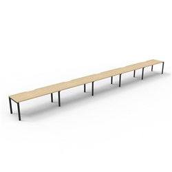 Deluxe Profile Workstation 5 Person No Screen 1800Wx750D Oak Top Black Single Frame