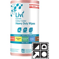 Livi Essentials Commercial Wipes 90 sheets Red