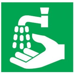 Brady Safety Sign WASH HANDS PICTO H200xW200 Self Adhesive Vinyl