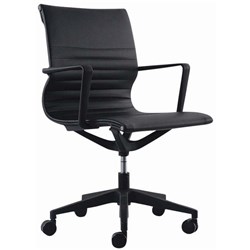 Buro Diablo Medium Back Meeting Chair Dynamic Seat Black PU Seat and Back