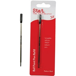 Stat Ballpoint Pen Refill Cross Compatible Medium Pack of 10 Black