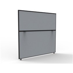 Shush 30 Desk Divider Screens 1200Hx1500W Black Frame Grey Pinnable Fabric