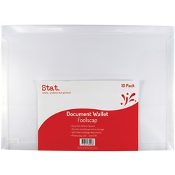 Stat Foolscap Document Wallet Hook and Loop Closure