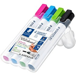 Staedtler Lumocolor Whiteboard Marker 351 Bullet Point Wallet of 4 Assorted Colours