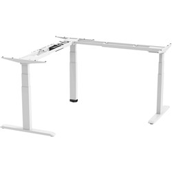 Ergovida Sit-Stand Desk Corner Frame Only Electric White 1280x700x570mm
