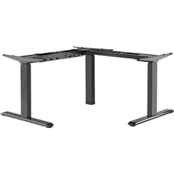 Ergovida Sit-Stand Desk Corner Frame Only Electric Black 1280x700x570mm