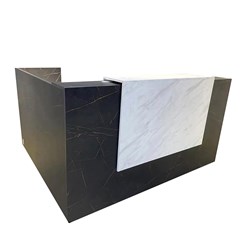 Sorrento Reception Counter 1800W x 840D x 1150mmH Marble And Charcoal