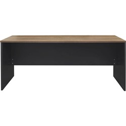 OM Premier Straight Desk W1800 x D900 x H720mm Regal Walnut and Charcoal