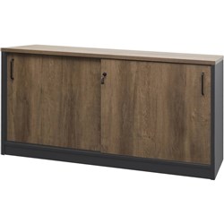 OM Premier Storage Buffet W1500 x D450 x H720mm Regal Walnut and Charcoal