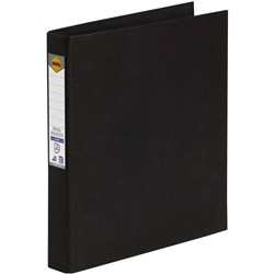 Marbig® Linen PE Binder A4 2D Ring 25mm Black