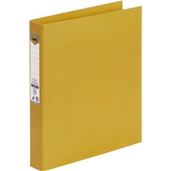 Marbig® Linen PE Binder A4 2D Ring 25mm Yellow