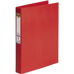 Marbig® Linen PE Binder A4 3D Ring 25mm Red