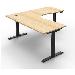 Rapidline B+CNR1P1815 NO/BL Boost+ Corner Workstation Natural OakTop Black Base