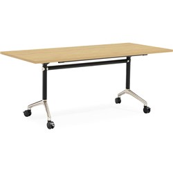 Rapidline Typhoon Flip Top Table 750Hx750Wx1500mmD Natural Oak Top Black Frame
