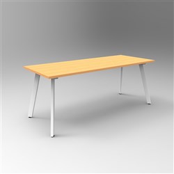 Rapidline Eternity Meeting Table 730Hx1800Wx900mmD Beech Top White Base