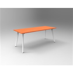 Rapidline Eternity Meeting Table 730Hx1800Wx900mmD Cherry Top White Base