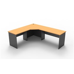 Rapidline Corner Workstation 2100Wx1800Wx600mmH 3 Piece Beech & Ironstone