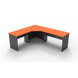 Rapidline Corner Workstation 2100Wx1800Wx600mmH 3 Piece Cherry & Ironstone