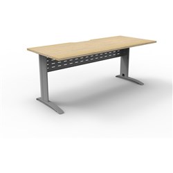 Rapidline Span Workstation 1500Wx750mmD Natural Oak & Silver