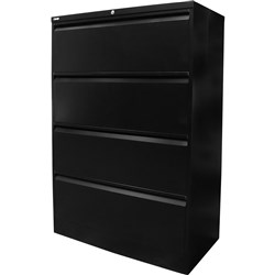 Rapidline GO Lateral Filing  Cabinet 4 Drawer 1321Hx900Wx473mmD Black